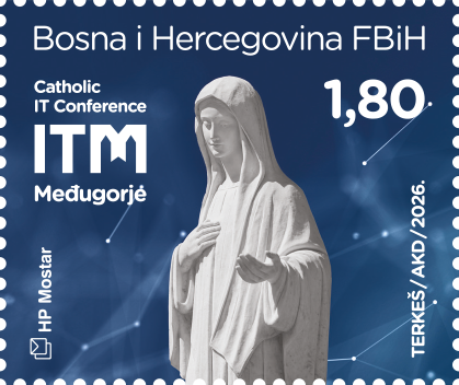 HP Mostar郵政「默主哥耶2026 – 天主教IT大會」郵票發佈