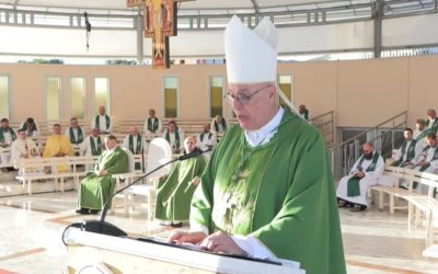 Egidije Živković主教在默主哥耶：跪在圣母面前、静默、流泪、祈祷……